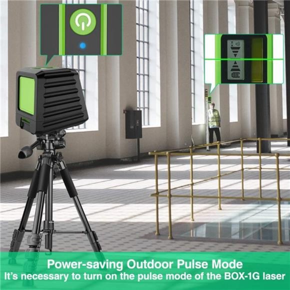 Self-leveling Laser Level - Huepar Box-1G 150ft/45m Outdoor Green Cross Line - Picture 4 of 5